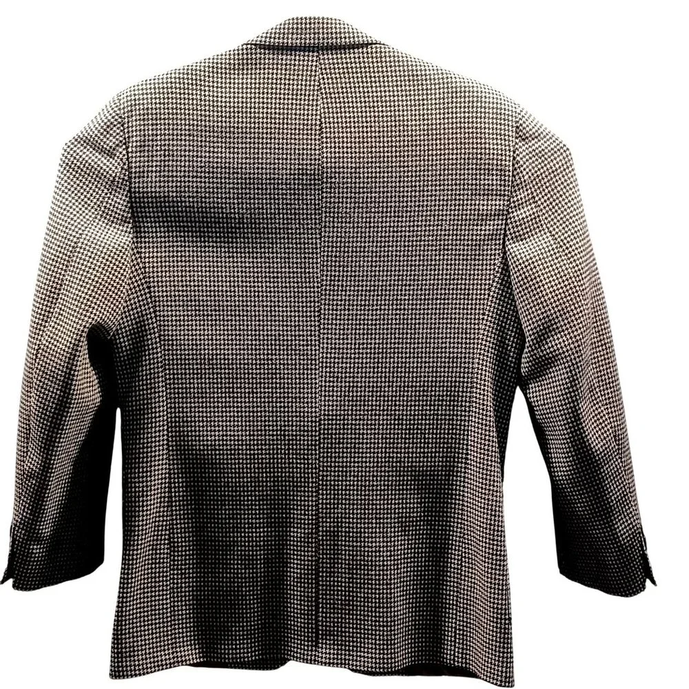 VTG Linett LMT Wool Blazer Dark Academia Poetcore Houndstooth Jacket Mens SZ 44